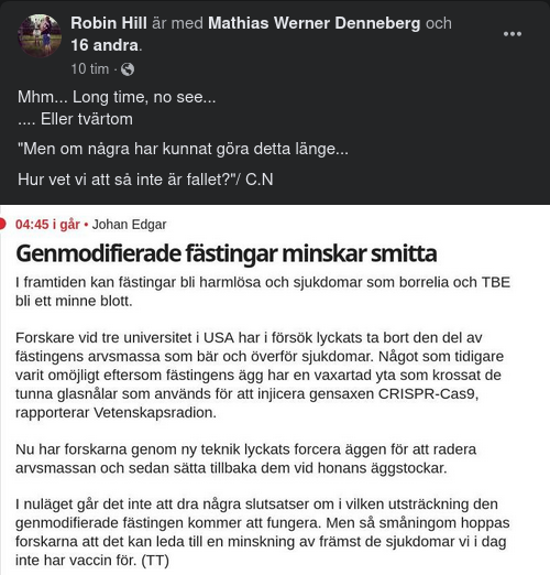 Fästingar & Genmodifiering