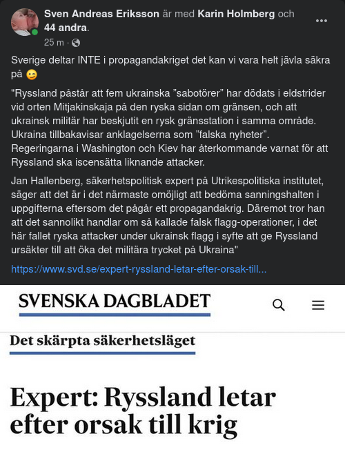 Propagandakrig Utan Svenskt Deltagande