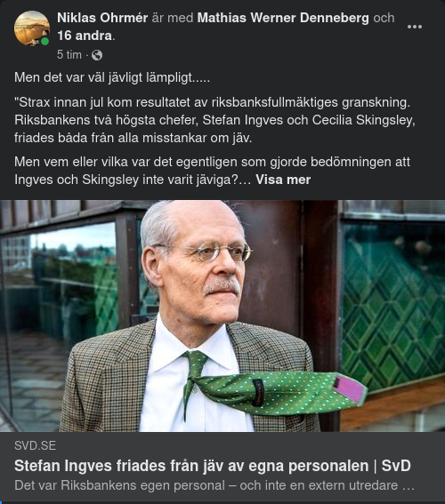 Jävligt Lämpligt Jävfriade Riksbankschefer