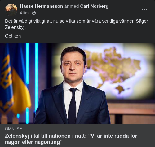 Zelenskyj Tittar Efter Verkliga Vänner