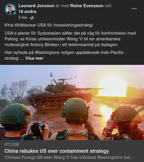 Kina Om Amerikansk Inneslutningsstrategi