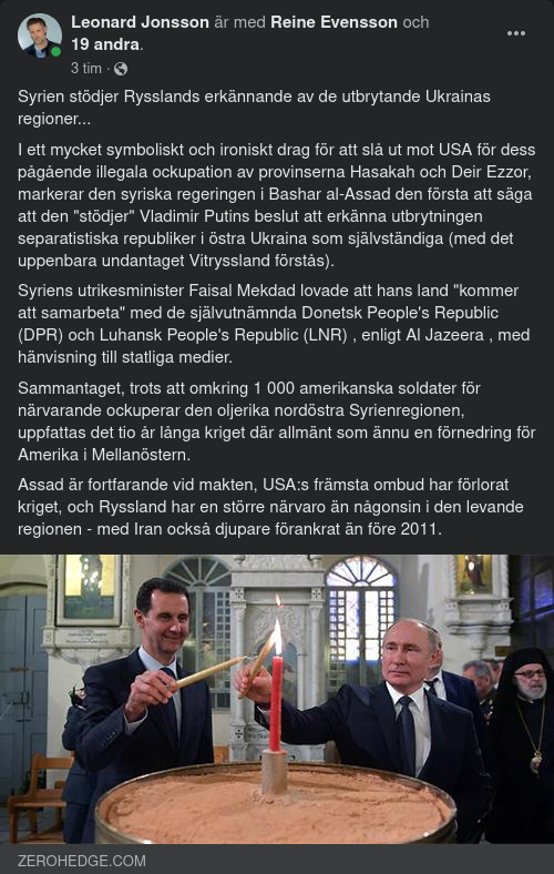 Syriskt Stöd För Ryssland
