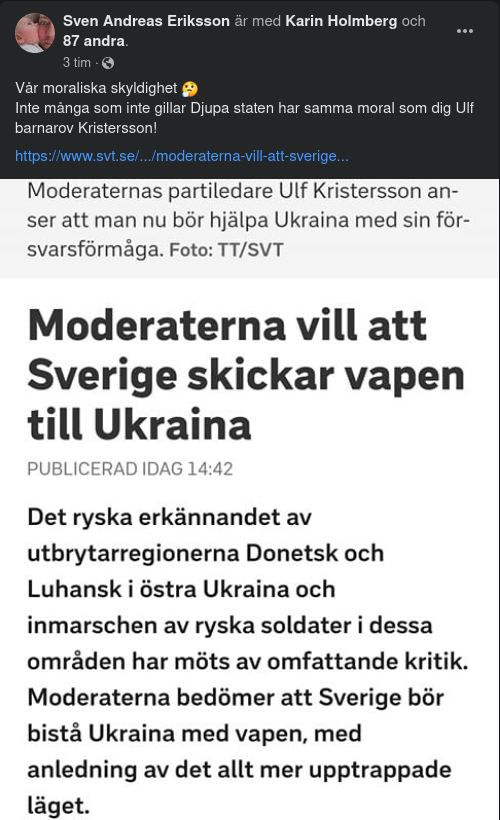 Moralisk Kristersson Vill Skicka Vapen Till Ukraina