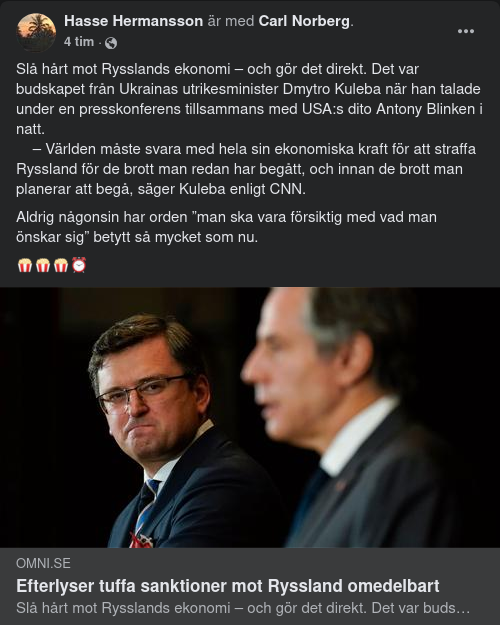 Ukraina Önskar Hårda & Omedelbara Ekonomiska Sanktioner Mot Ryssland