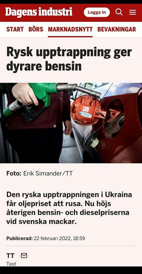 Putinska Bränsleprishöjningar