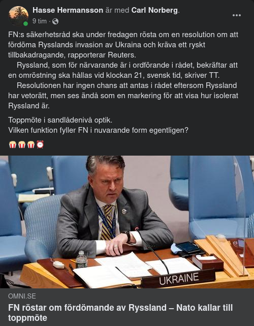 Optisk FN-Röstande & NATO-Möte