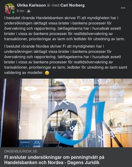 FI Avslutar Penningtvättsundersökningar