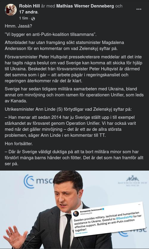 Linde Förklarar Vad Zelensky Menar