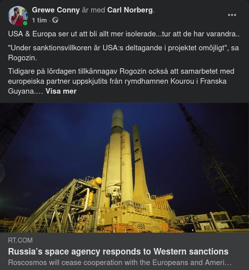 Avslutade & Påbörjade Rymdsamarbeten