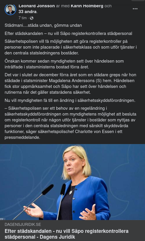 SÄPO Äskar Mer Registerkontrollmöjligheter