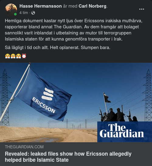 Sannolikt IS-Mutande Ericsson I Utländsk Media