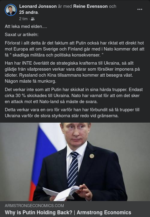 Tillbakahållande Putin