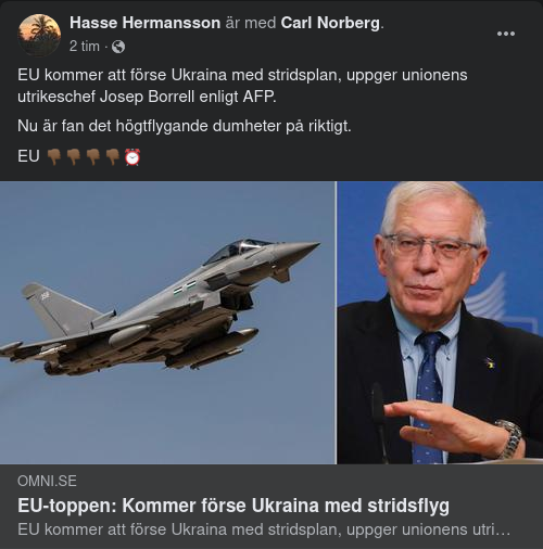 EU Tänker Förse Ukraina Med Stridsflyg