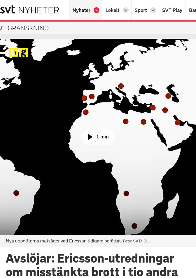 Ericsson-Utredningar I Ett Tiotal Länder