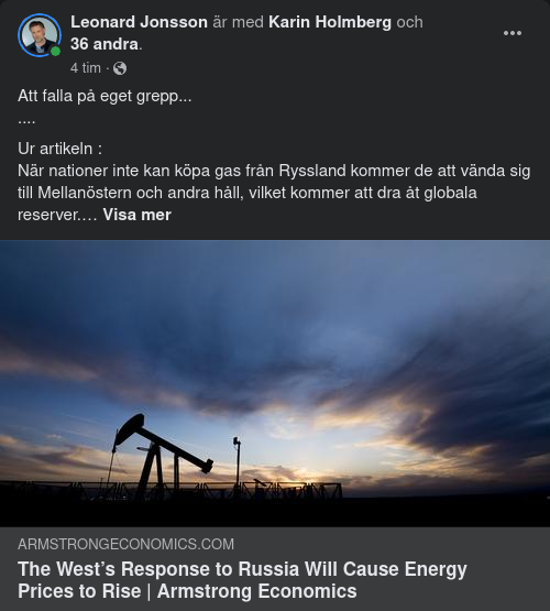 Västligt Agerande & Energipriserna