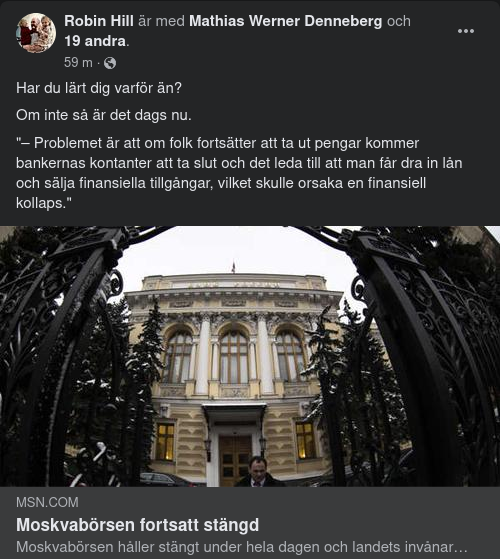 Moskvabörsen Fortsatt Stängd