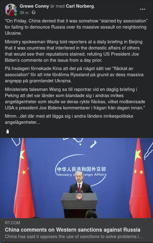 Inrikespolitiska Angelägenheter Enligt Kina