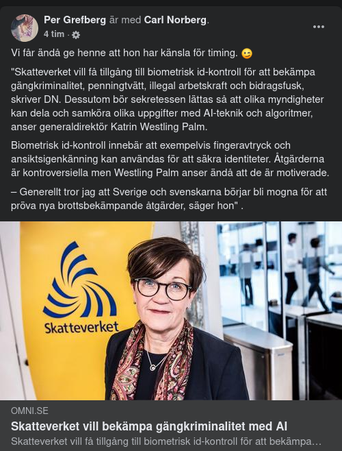 Skatteverket Vill Ha Biometrisk ID-Kontroll