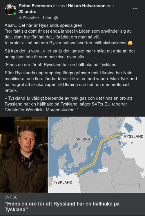 Oroligt För Rysk Hållhake På Tyskland I SVT