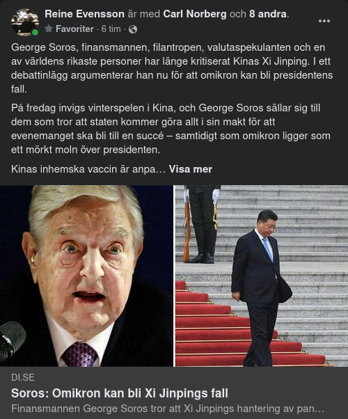 Soros Tror Omikron Kan Fälla Xi