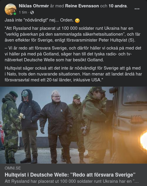 Försvarsministern Ordar