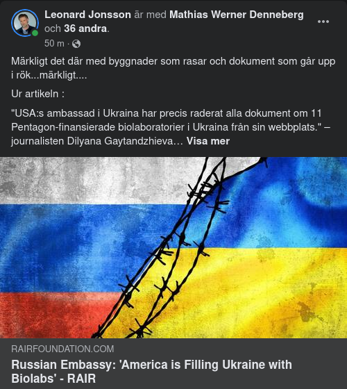 Amerikansk Genforskning I Ukraina Enligt Rysk Ambassad