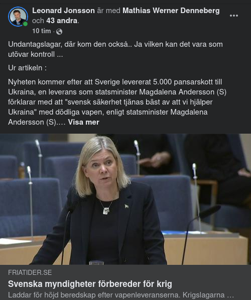 Krigsförberedande Svenska Myndigheter