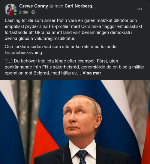 Påminnande Om Nutidshistoria Av Putin