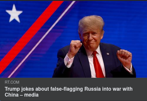 Falskflaggsskämtande Trump