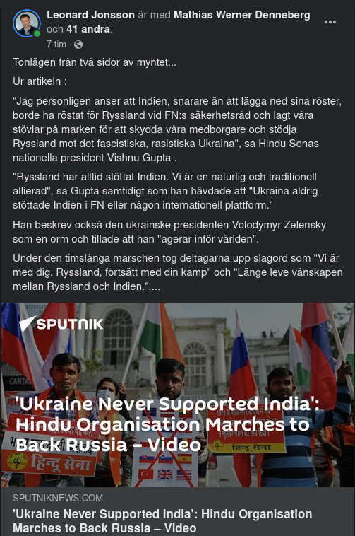 Indien & Ryssland-Ukraina