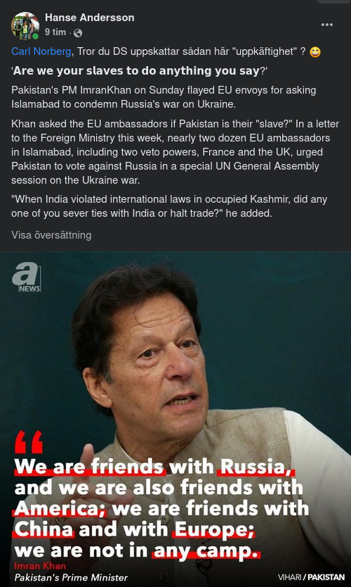 Pakistan Fördömer Inte Ryssland