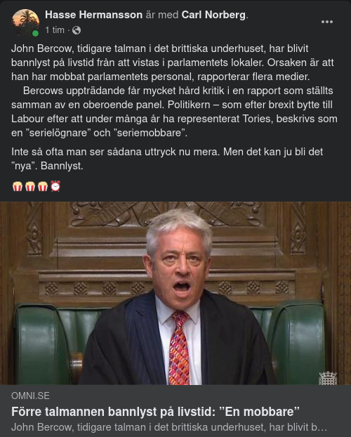 Parlamentariskt Livstidsbannlyst Seriemobbare