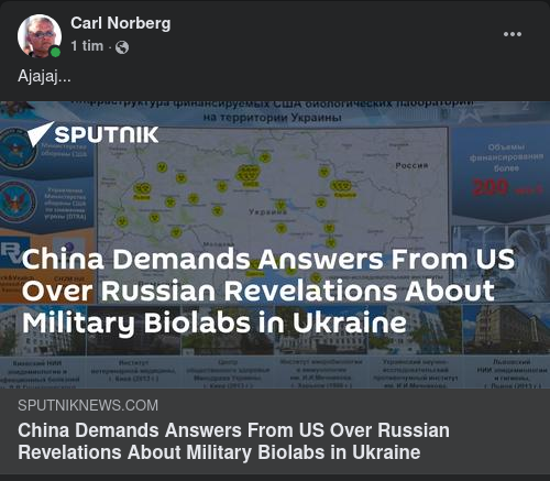 Kina Kräver Amerikansk Redogörelse För Ukrainsk Biovapenutveckling