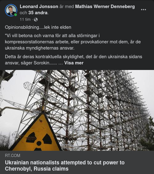Ukrainskt Elsabotageförsök Mot Tjernobyl