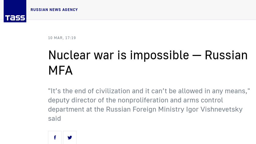 Omöjligt Med Kärnvapenkrig