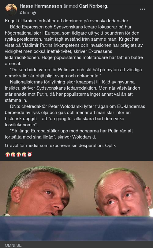 Ukraina & Svenska Ledarsidor
