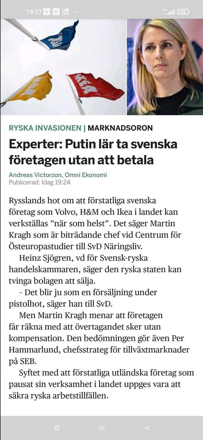 Företagstagande Putin