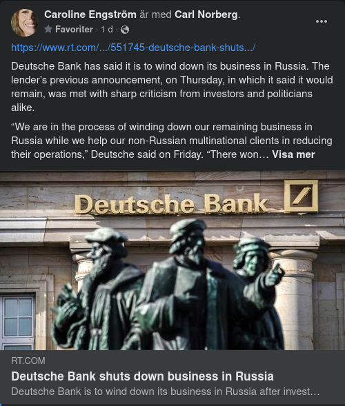 Deutsche Bank Lämnar Ryssland