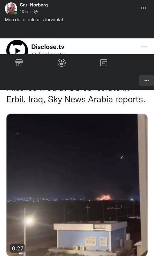 Missiler Mot Amerikanska Konsulatet I Erbil