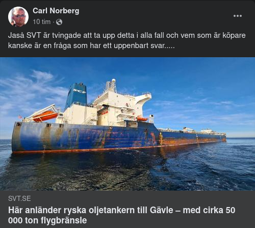 Ryskt Flygbränsle Till Gävle