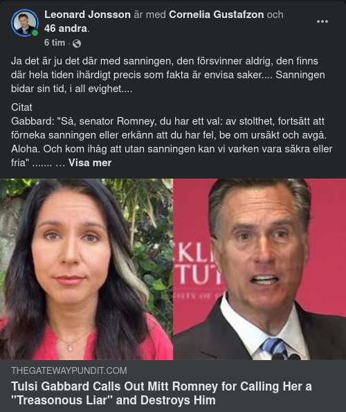 Tulsi Responderar Romney