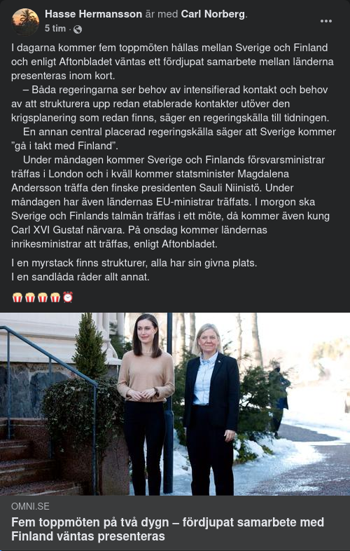 Möten Förväntas Ge Fördjupat Samarbete Mellan Sverige & Finland
