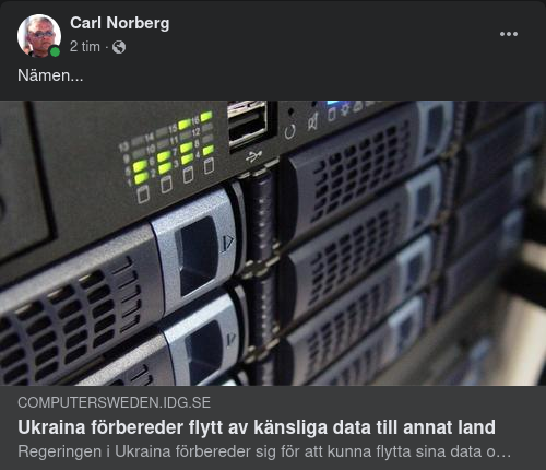 Känslig Dataflytt Förbereds I Ukraina