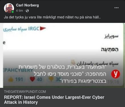 Historiskt Stor Cyberattack Mot Israel
