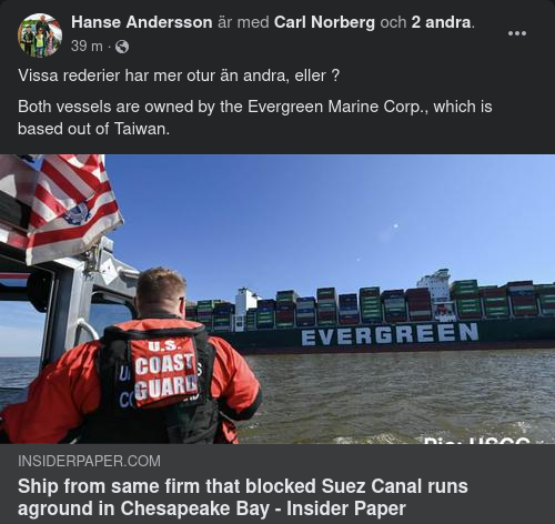 Snedseglande Evergreen Igen