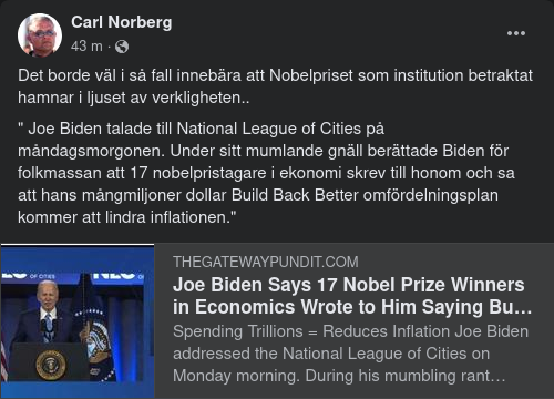 17 Ekonomiska Nobelpristagare Försäkrar Biden Om Inflationslindring
