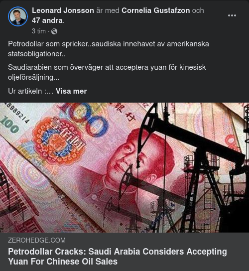 Saudiarabien Funderar På Yuan-Acceptans