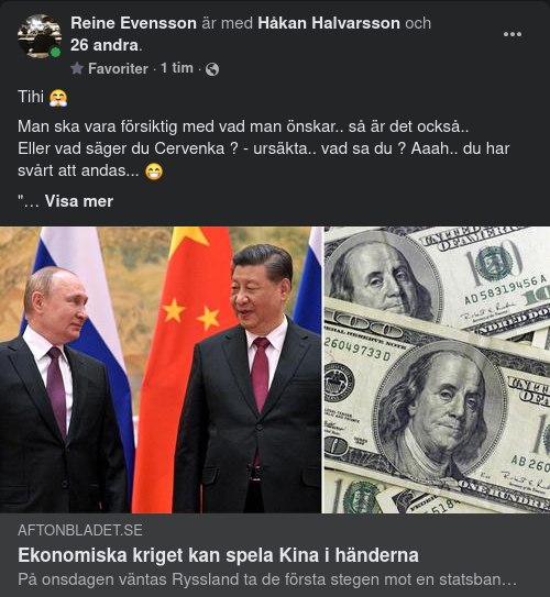 Cervenka Om Rysk Konkurs & Kinesisk Vinst