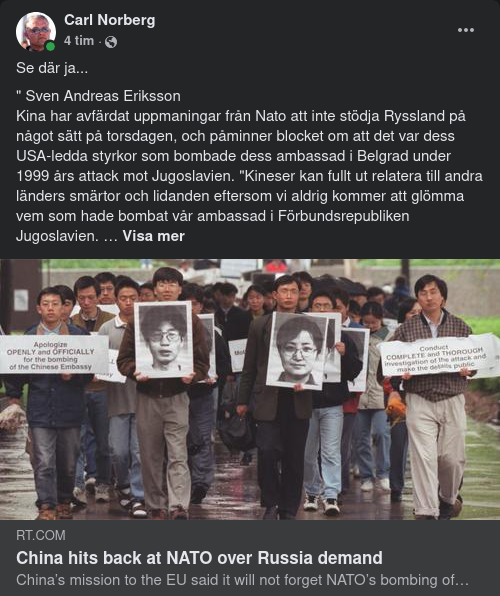 Kina Besvarar NATO-Uppmaning