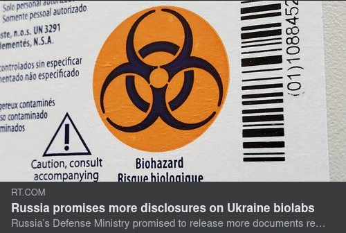 Ryssland Släpper Snart Ytterligare Dokument Från Ukrainska Biolaboratorier